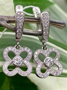 *Серьги Белый Фианит Микро Вставки арт. 4850R65275er-180 Вес 4.5 г
