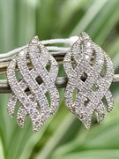 *Серьги Фианит Микро Вставки арт. 4850R65415Wer-653 Вес 3,2 г