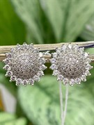 *Серьги Пусеты Белый Фианит Микро Вставки арт. 4851R60282-650 Вес 3.6 г