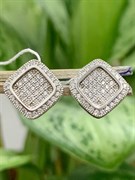 *Серьги Пусеты Белый Фианит Микро Вставки арт. 4851R63030-744 Вес 3.7 г