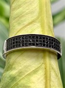 *Кольцо р.19 Черный Фианит Микро Вставки арт. 4851R60057-199 Вес 3,6 г