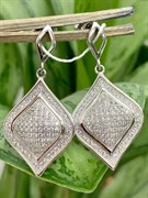 *Серьги Пусеты Белый Фианит Микро Вставки арт. 4851R60064-312 Вес 5,3 г