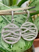 *Серьги Пусеты Белый Фианит Микро Вставки арт. 4851R65167-028 Вес 5.6 г