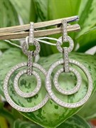 *Серьги Пусеты Белый Фианит Микро Вставки арт. 4851R60162-782 Вес 6 г