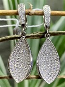 *Серьги Белый Фианит Микро Вставки арт. 4850R30357er-776 Вес 5,4 г