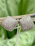 *Серьги Пусеты Белый Фианит Микро Вставки арт. 4851R60154-802 Вес 2,4 г