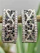 *Серьги Фианит Микс Микро Вставки арт. 4852R30103Wer-077 Вес 6,1 г