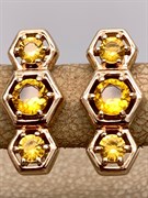 *Серьги иск Цитрин арт. 02-1595/0КЦ6-06-554 вес 3,61 г