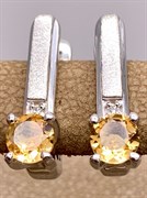 *Серьги Цитрин арт. 02-2764/БРЦТ-00-512 вес 3,34 г