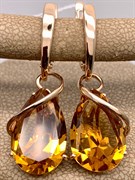 *Серьги Цитрин цв Красное арт. 20343618-033 (вес 7,16 г)