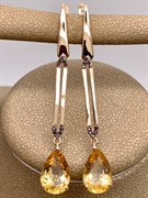 *Серьги Цитрин цв Красное арт. 2331704-127 (вес 5,24 г)
