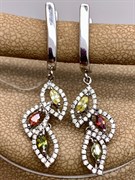 *Серьги Фианит Микс арт. AS-E00250-X-W-R-X-W-399 вес 4,6 г