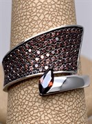 *Кольцо р.18,5 Коньячный Фианит Микро Вставки арт. CZ-R1330-2-X-WB-BR-X-BR-233 вес 4,8 г