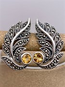*Серьги Микс Марказит Цитрин арт. HE0001-619 вес 7.36 г