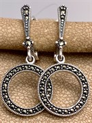 *Серьги Круги Марказит арт. HE0905-883 Вес 5,05 г