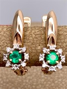 *Серьги Изумруд цв Красное арт. 23624-101-407 (вес 2,46 г)