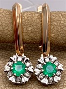 *Серьги Изумруд цв Красное арт. 23503-101-674 (вес 3,44 г)