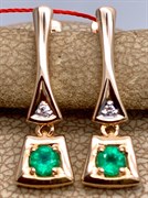 *Серьги Изумруд цв Красное арт. 23541-101-542 (вес 3,09 г)