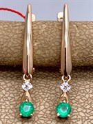 *Серьги Изумруд цв Красное арт. 23484-101-137 (вес 2,41 г)