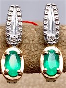 *Серьги Изумруд цв Белое, цв Красное арт. 23545-201-949 (вес 2,72 г)