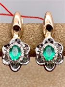 *Серьги Изумруд цв Красное арт. 21979-101-833, (вес 3,48 г)