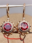 *Серьги Петли Родолит цв Красное арт. 24158-119-742 (вес 2,25 г)
