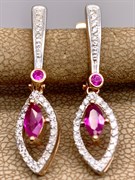 *Серьги Рубин цв Красное арт. 23990-103-789 (вес 3,35 г)