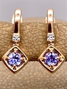 *Серьги Танзанит цв Красное арт. 24108-104-926 (вес 2,1 г)