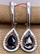 *Серьги Сапфир цв Белое арт. 23515-202-787 (вес 3,63 г)