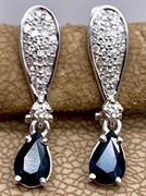 *Серьги Сапфир цв Белое арт. 23410-202-287 (вес 2,31 г)