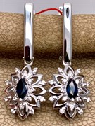 *Серьги Сапфир цв Белое арт. 23462-202-289 (вес 3,7 г)