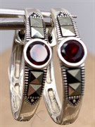 *Серьги Конго Микс Марказит Гранат Пироп арт. HE965-029 вес 4,76 г
