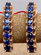 *Серьги Сапфир цв Красное арт. 23485-102-962 (вес 2,28 г)