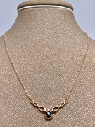 *Колье 40см. Сапфир цв Красное арт. 6162-102-231 (вес 2,24 г)