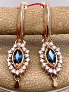 *Серьги Сапфир цв Красное арт. 23437-102-414 (вес 4,41 г)