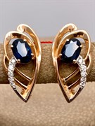 *Серьги Сапфир цв Красное арт. 21467-102-615 (вес 4,46 г)
