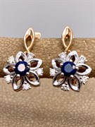 *Серьги Сапфир цв Красное арт. 21302-102-217 (вес 3,64 г)