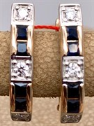 *Серьги Сапфир цв Красное арт. 22586-102-727 (вес 3,5 г)