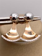 *Серьги Пусеты Белый Бр цв Красное, белое арт. 24172-100-203, (вес 4,26 г)