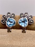 *Серьги Микс Марказит Голубой Топаз арт. HE1617-966 вес 3,34 г