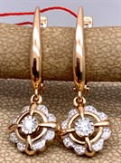 *Серьги Белый Бр цв Красное арт. 23251-100-515 (вес 3,26 г)