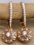*Серьги Полупетли Белый Бр цв Красное арт. 24412-100-026 (вес 2,41 г)