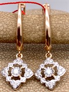 *Серьги Белый Бр цв Красное арт. 23250-100-685 (вес 2,76 г)