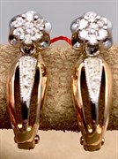 *Серьги Белый Бр цв Красное арт. 21112-100-238 (вес 3,18 г)