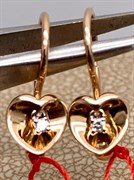 *Серьги Петли Белый Бр цв Красное арт. 24004-100-585 (вес 1,15 г)