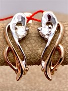 *Серьги Белый Бр цв Красное арт. 21265-100-969 (вес 2,21 г)