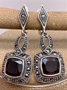 *Серьги Микс Марказит Гранат Пироп арт. HE848-052 вес 8,11 г