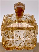 Шкатулка р.5,3-8,2 Янтарь Золотая поталь арт 250404 вес 159,27 гр