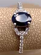 *КОЛЬЦО р.17,5 Корунд Синий Сапфир арт. R00396-214, (вес 2,28 г)