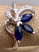 *КОЛЬЦО р.17 Корунд Синий Сапфир арт. R00628-255, (вес 2,83 г)